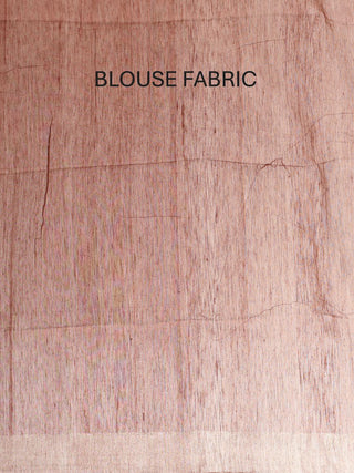 Brown Bengal Handloom Cotton Silk Saree With Silver Zari Border And Jamdani Pallu