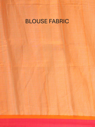 Peach And Fuchsia Bengal Handloom Cotton Silk Saree With Jamdani Body And Pallu