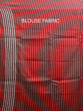 Brick-Red Pure Bishnupur Katan Silk Saree Featuring Hand Kantha Embroidery