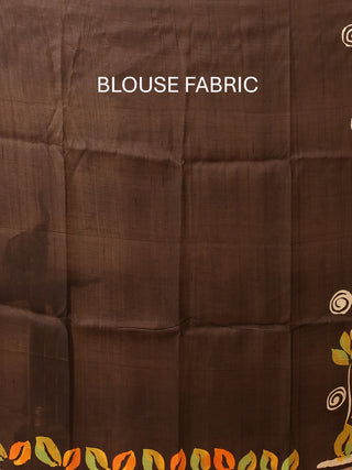Black Base Murshidabad Silk Saree with Multicoloured Hand Batik