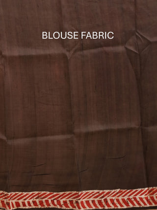 Off-White Base Murshidabad Silk Saree with Warli Motifs