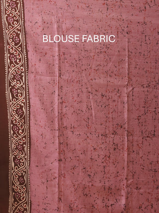 Wine Colour Bangalore Silk Saree with Delicate Hand Batik