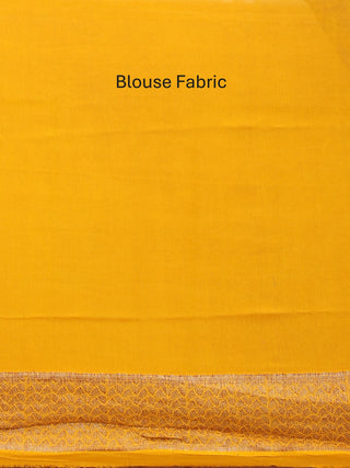 Royal Blue And Yellow Chiffon Banaras Handloom Saree