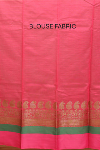 Yellow And Fuchsia Mercerised Cotton Banarasi Saree