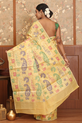 Yellow Colour Kota Patola Banarasi With Multicolour Weaves