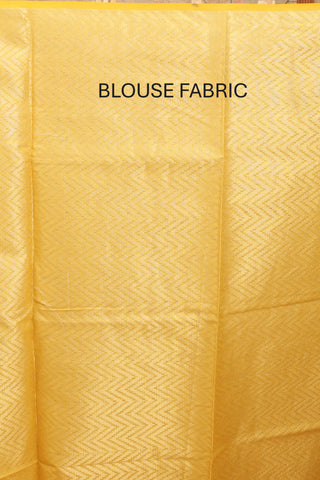 Yellow Supernet Banarasi With Multicolour Weaves