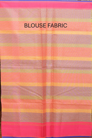 Sunset Pink Supernet Patola Banarasi With Multicolour Weaves