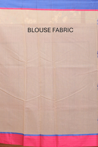 Off White Supernet Banarasi With Floral Butas