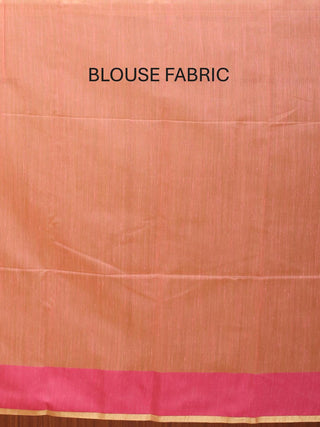 Peach-Fuchsia Mercerised Cotton Banarasi With Golden Butas
