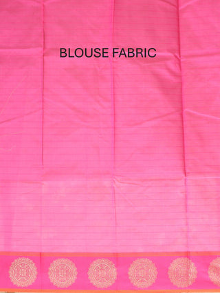 Pistachio Green-Fuchsia Checkered Mercerised Cotton Banarasi