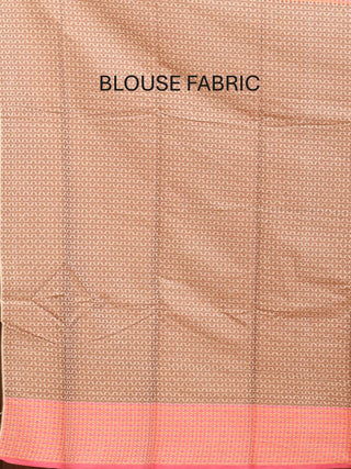 Cream Mercerised Cotton Banarasi With Floral Jaal