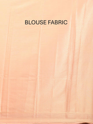 Peach Cotton Silk Banarasi Saree With Floral Border And Pallu
