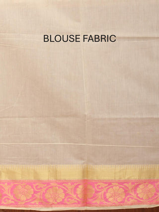 Off-White Mercerised Cotton Banarasi With Floral Patola Jaal