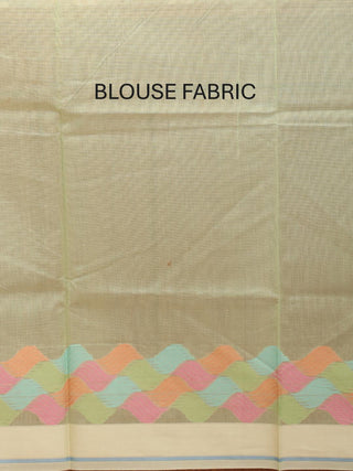 Sea-Green Supernet Banarasi With Geometric Multicolour Border