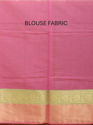 Pink Mercerised Cotton Banarasi With Traditional Border And Butis