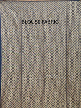 Navy Blue Mercerised Cotton Banarasi With Grand Pallu