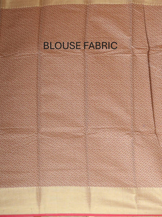 Light Beige Mercerised Cotton Banarasi With Floral Jaal