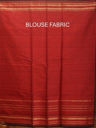 Black And Red Mercerised Cotton Banarasi With Jamdani Inspired Weaves
