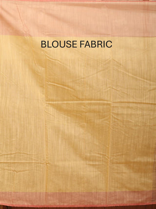 Light Golden-Peach Mercerised Cotton Banarasi With All-Over Antique Floral Patola Jaal