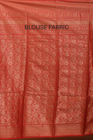 Midnight Blue Georgette Banarasi With Red Traditional Border And Butis