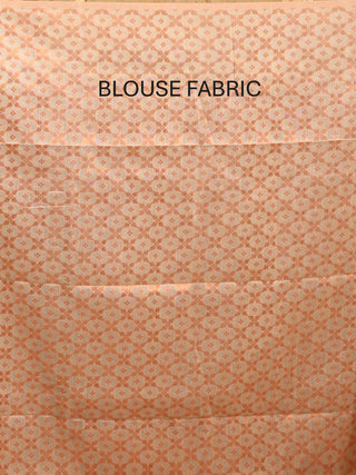 Beige Semi Raw Silk Banarasi Saree with Copper and Silver Weaving