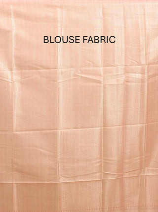 Baby Pink Semi Raw Silk Banarasi Saree with Silver Border