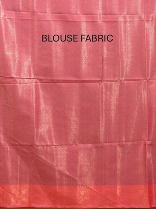 Blue Gray and English Rose Colour Semi Katan Banarasi Saree