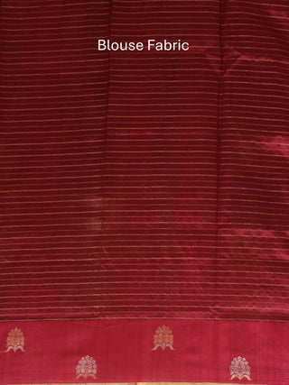 Wine Colour Premium Banaras Handloom Raw Mango Katan Silk Saree