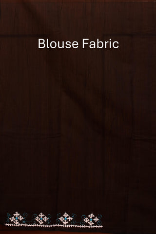 Black Chanderi Silk Saree With Gujarati Hand Embroidery