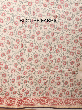 Beige Colour Pure Chanderi Silk Saree With Kalamkari Print