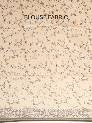 Beige Colour Pure Chanderi Silk Saree With Kalamkari Print