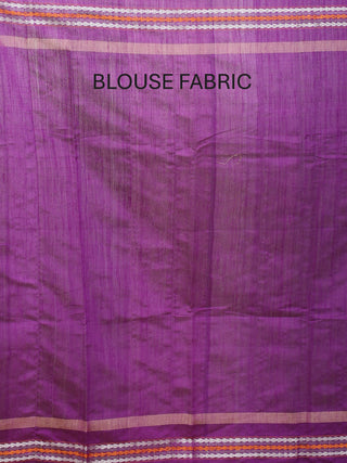 Sky Blue Chhattisgarh Raw Silk Saree with Purple Karvati Border