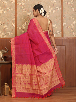 Magenta Coimbatore Pure Cotton Saree