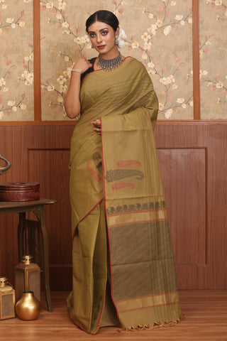 Brown Coimbatore Pure Cotton Saree