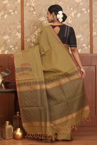Brown Coimbatore Pure Cotton Saree