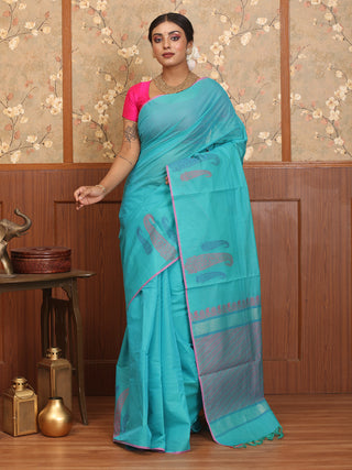 Sky Blue Coimbatore Pure Cotton Saree