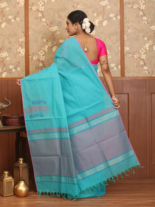 Sky Blue Coimbatore Pure Cotton Saree
