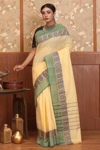 Cream Colour Chettinad Cotton Saree