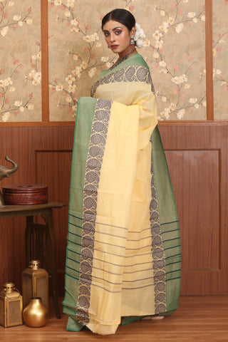 Cream Colour Chettinad Cotton Saree