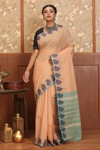 Sandal Colour Chettinad Cotton Saree