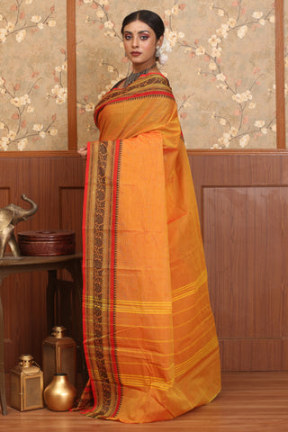 Mustard Yellow Colour Chettinad Cotton Saree