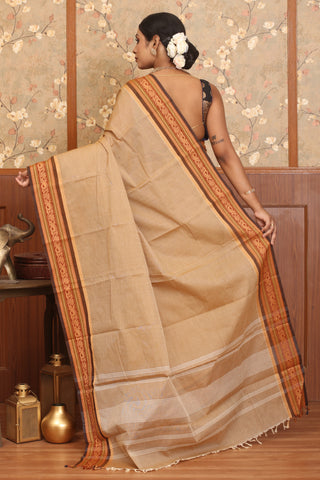 Sandal Colour Chettinad Cotton Saree