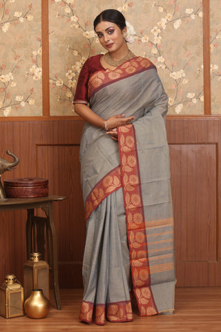 Grey Chettinad Cotton Saree
