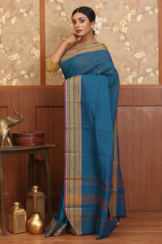 Blue Chettinad Cotton Saree