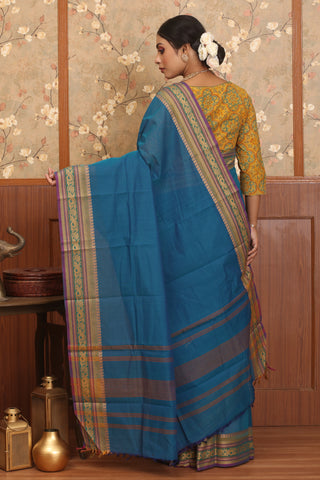Blue Chettinad Cotton Saree