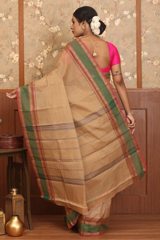 Beige Chettinad Cotton Saree
