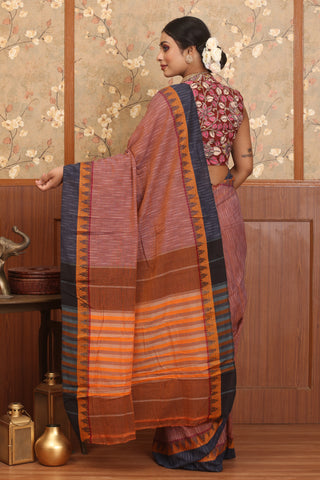 Brown Chettinad Pure Cotton Saree