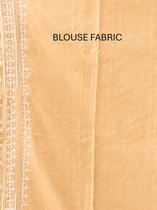 Golden Beige Bangalore Silk Saree with Exquisite Gujarati Embroidery and Hand Aari Highlights