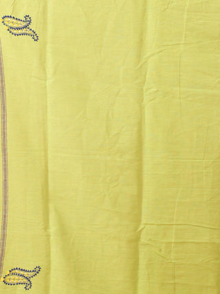 Light Green Begumpuri Saree With Hand Kantha Embroidery