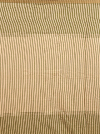 Olive Green Mangalgiri Cotton Saree With Kantha And Feather Stitch Work